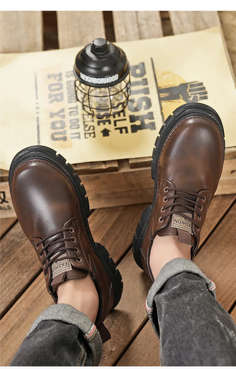 Herren-Freizeitschuhe, Vier-Jahreszeiten-Handarbeit, bequeme Outdoor-Arbeitsschuhe, modische Joker-Jugend-Trendschuhe, Business-Party-Lederschuhe – Detail 4