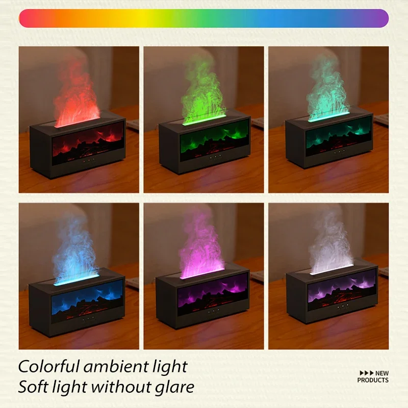 Umidificatore per camino Diffusore di oli essenziali aromatici con spegnimento automatico senza acqua con luce LED e telecomando per regalo creativo domestico