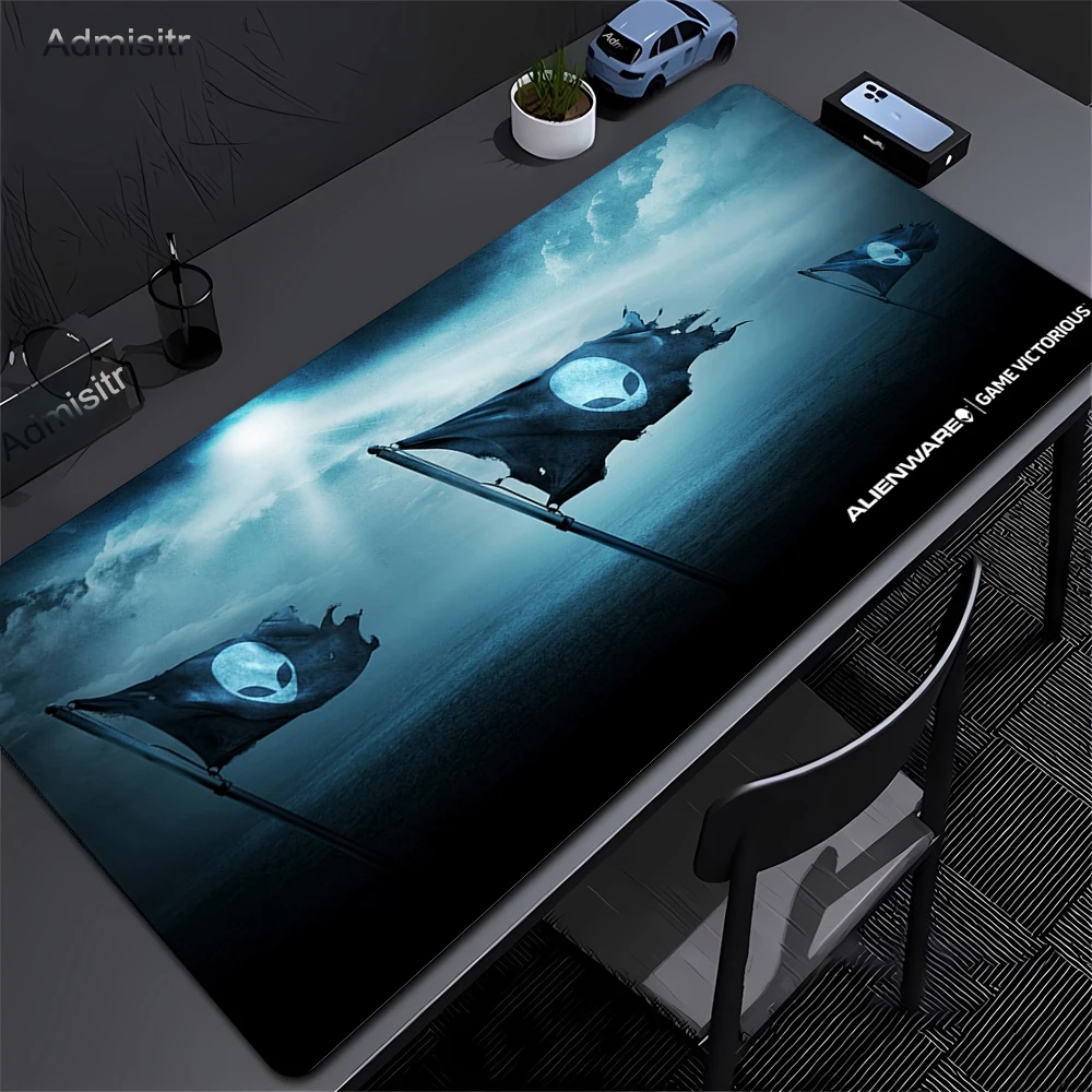 كبير ماوس حصيرة Alienware لوحات ماوس للألعاب كبيرة أنيمي مكتب منصات عدم الانزلاق المطاط ماوس الوسادة كبيرة لوحة المفاتيح الحصير مع Lockedge