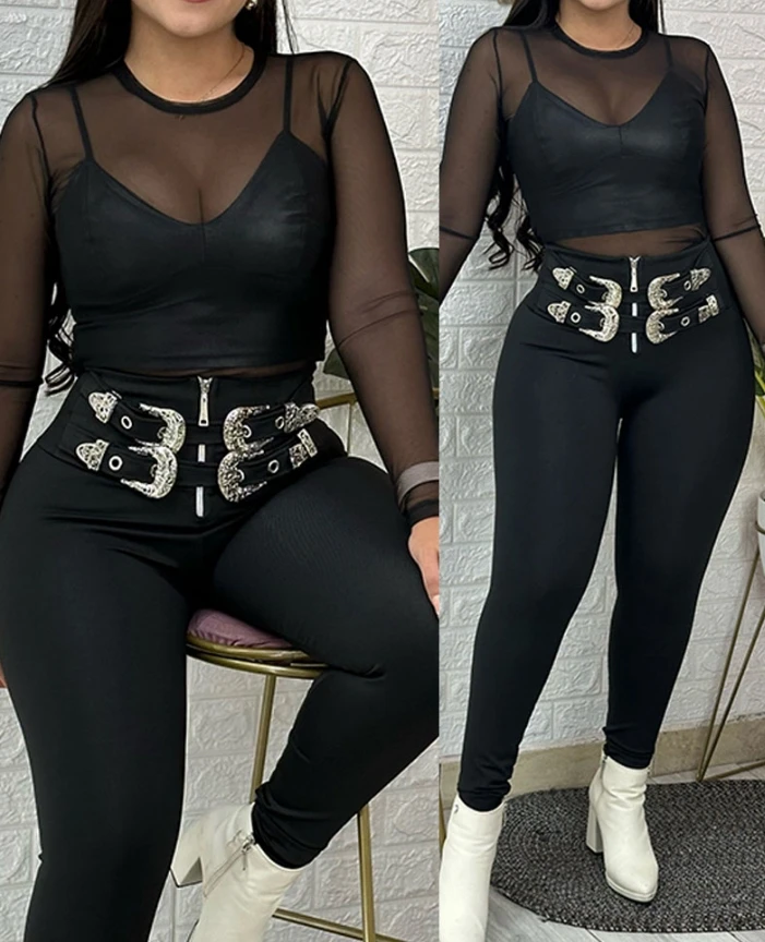 

Sexy Belted High Waist Skinny Pants Slim Fit Pull On Trousers 2025 New Fashion Women's Pants Elegant Female Clothing Outfits