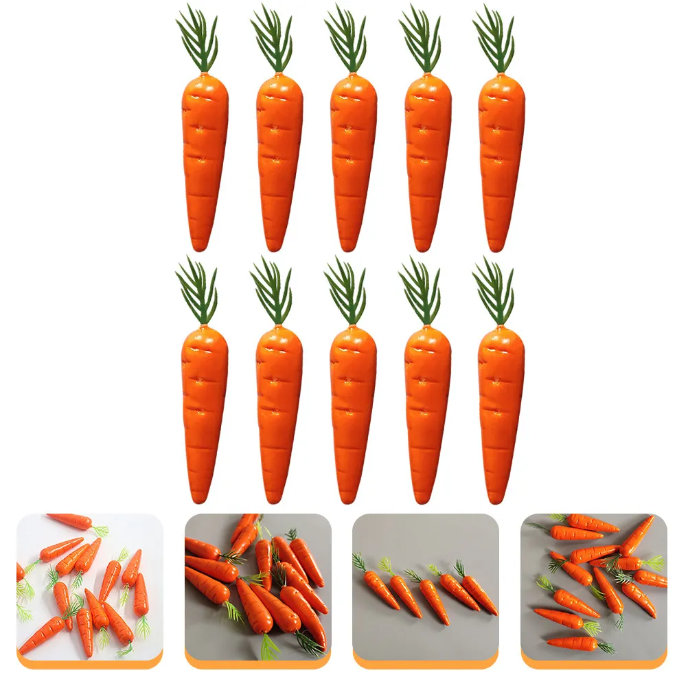 

10Pcs Vibrant Craft Carrot Models Simulation Carrot Decor for Micro Landscape Dollhouse Family Gift Home Decoration Office