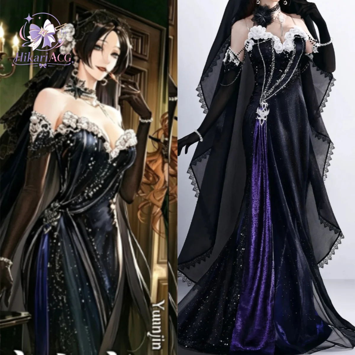 Tenue de jeu d'animation : Path to Nowhere Yuanjin, costume de cosplay en cuir PU noir, ensemble complet pour Halloween, Carnaval, ACGcos