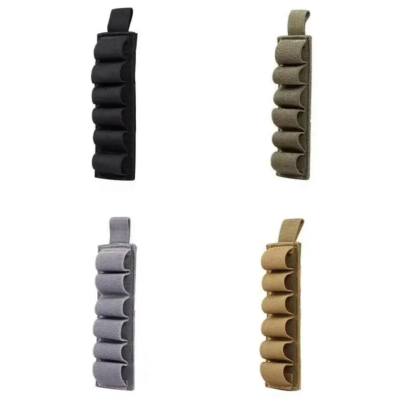 6 Rounds Shell Holder Shotshell Insert Card Strip Tactical Hunting Hook Loop with Adhesive Back for 12 Gauge