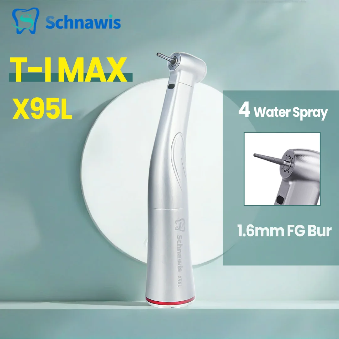 

Push Button 1:5 Dental Contra Angle Handpiece Increase Speed Handpiece Mini Head T-i Max X95L Inner Water Spray Red Ring