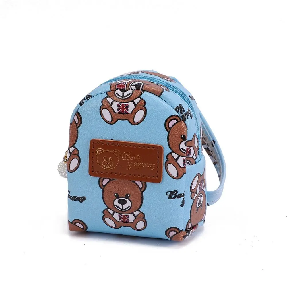 Fashion Bear Coin Purse PU Leather Coin Card Holder Key Chain Girls