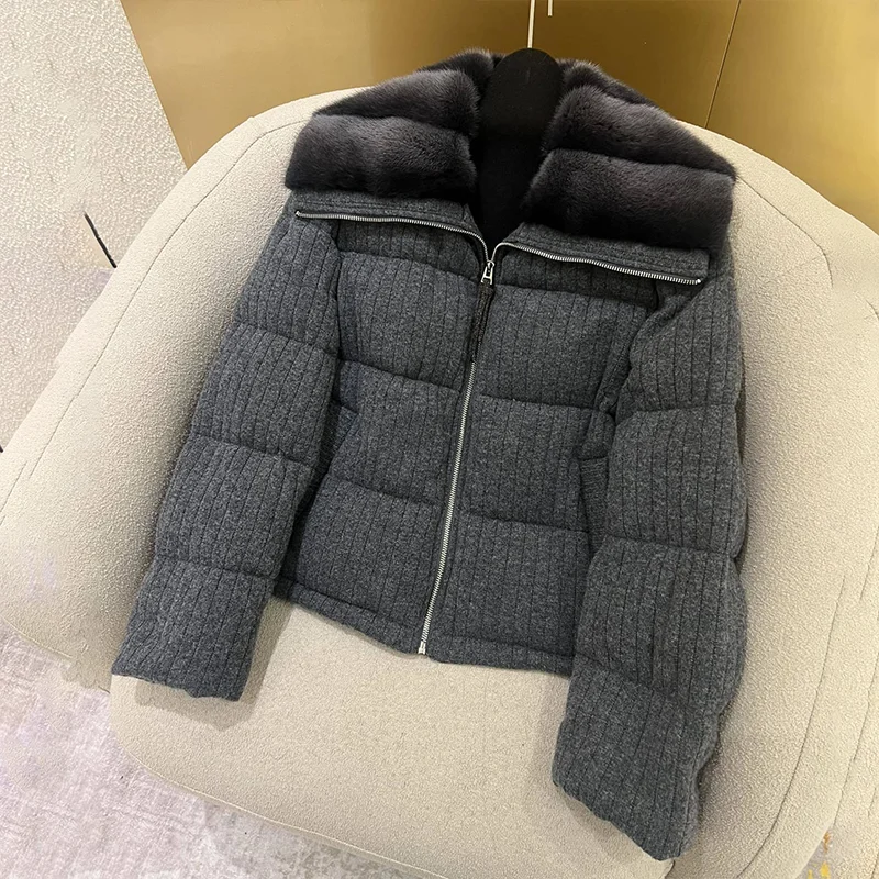 

Новое стеганое зимнее женское пальто из высококачественного меха норки с большими лацканами, верхняя одежда, зимняя одежда 251020142