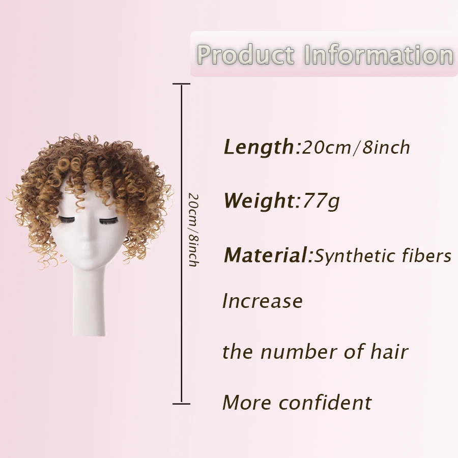 Synthetic Afro Curly Kinky Hair Toppers Short Toupee Hairpiece Clip In Hair Extensions For Women Increase Hair Volume Party Gath