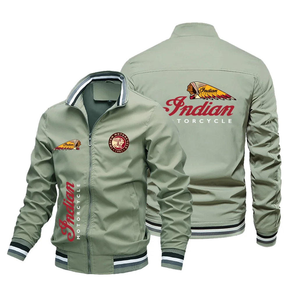 Fine printed Indian baseball jacket, motorcycle jacket, bomber pilot fashion, spring and autumn specials