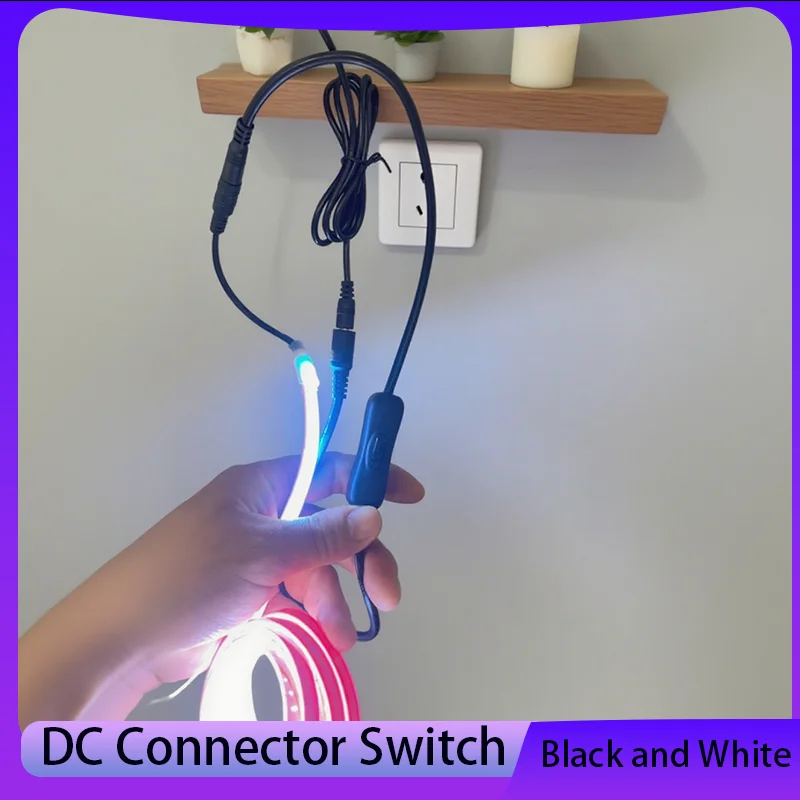 

2/5/10pcs Inline 304 Switch On Off with Female Male Power Cable DC Connector Switch for CCTV LED Strip Light 5.5x2.1mm 5V12V 24V