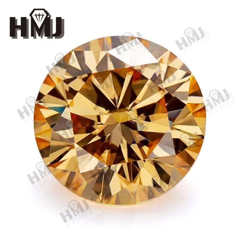 مويسانيتي حجر شكل دائري قطع رائعة D/أسود/أزرق مائي/لون الشمبانيا VVS1 وضوح 0.5-5CT GRA شهادة خرز للمجوهرات