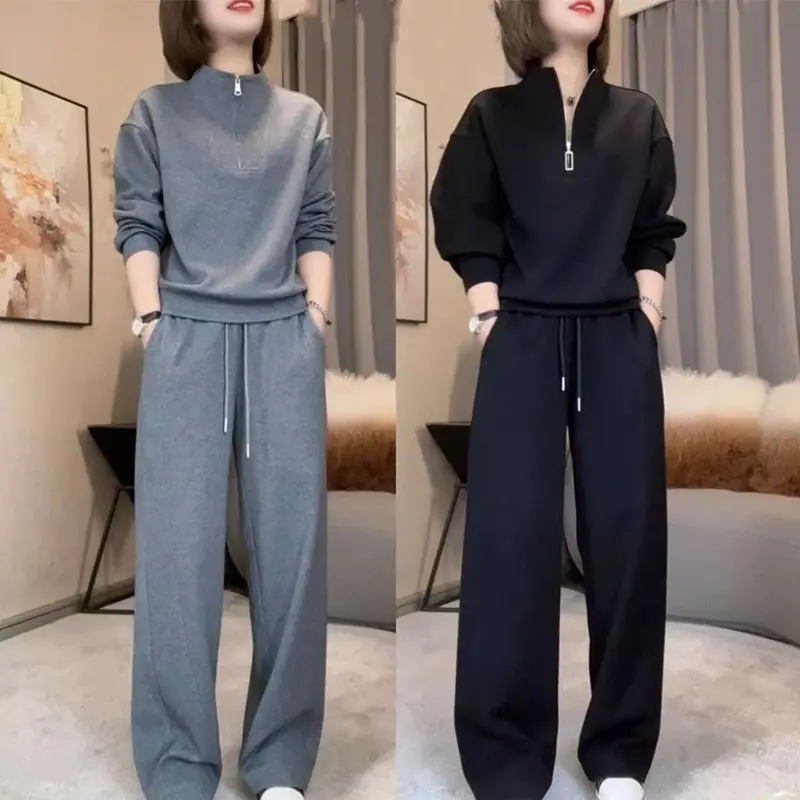 

Sportswear Women's Set Autumn/Winter New Korean Edition Casual Fashion Top Reduced Age Pants Two Piece Set