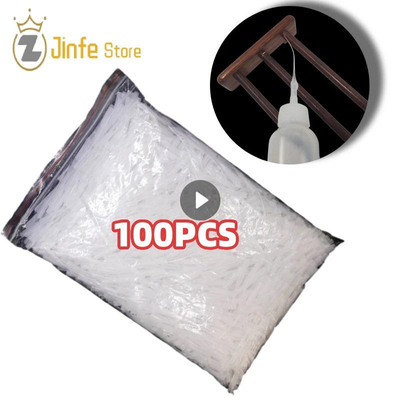 100pcs 502 Instant Superglue Dropper Lengthened Nozzle Syringe Bottle Catheter Dropper Plastic Glue Micro-Tips Adhesive Tool