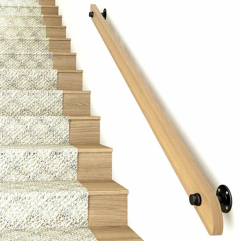 

3.3 Ft Anti-Slip Corridor Handrail, Home Stair Hand Railing, Wooden Handrail, Banister Rail