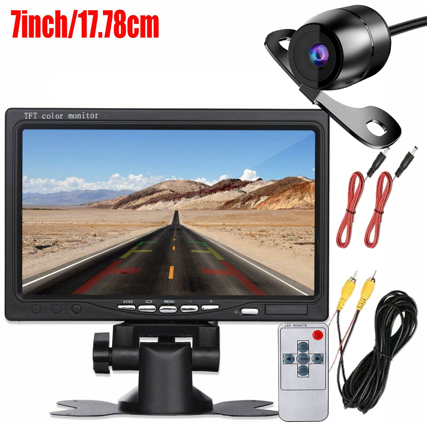 

7" Car TFT LCD Screen Monitor Rear View Reversing Backup Camera Kit with 6M Cable for Truck/Bus/RV/Trailer/Tractor/camper