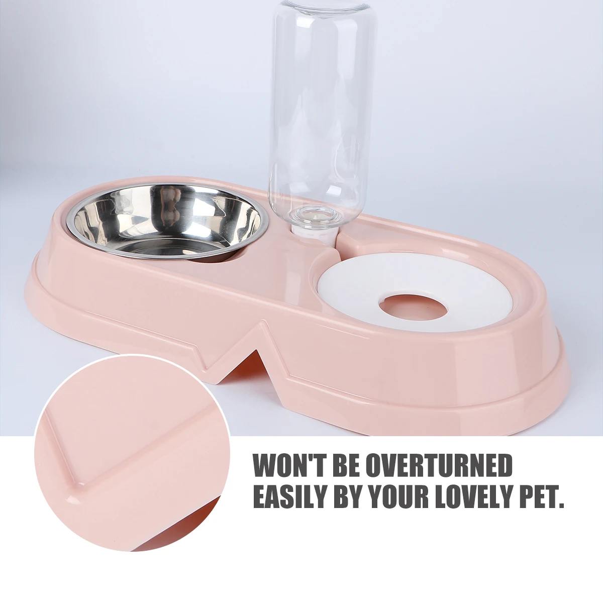 

Pet Double Stainless Steel PP Automatic Water Refill Safe Dual Use Dog Bowl Thickened Design Food Container for Cats Dogs