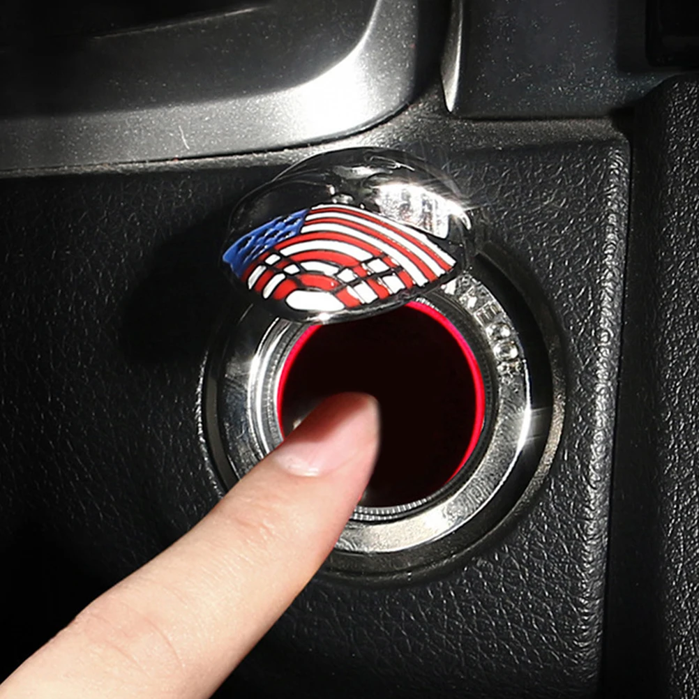 

Stylish Skull Design Button Interior Accessories Durable Metal Push To Start Decorative Cover Universal Fit For Most Car Models