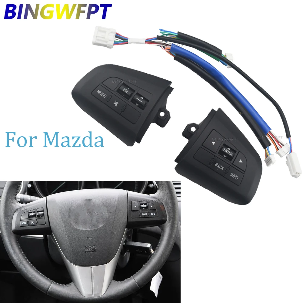 

Кнопка управления на руле хорошего качества для Mazda 3 CX-7 BL 2008-2013, переключатель управления, функция регулировки громкости и режимов, стайлинг автомобиля