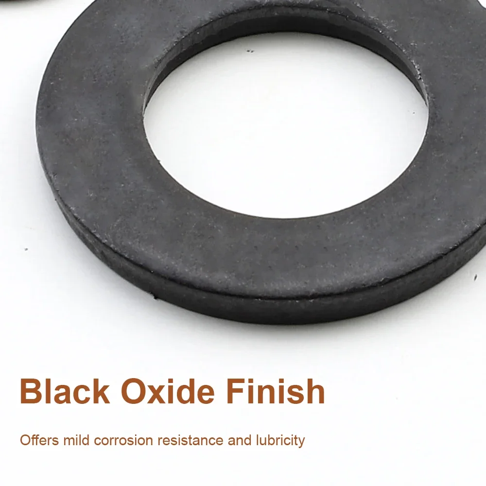 1-100 szt./worek Czarne Podkładki Płaskie Stal Węglowa Klasy 8.8 M2 M2.5 M3 M4 M5 M6 M8 M10 M12 M14 M16 Podkładki Płaskie do Śrub i Wkrętów GB98