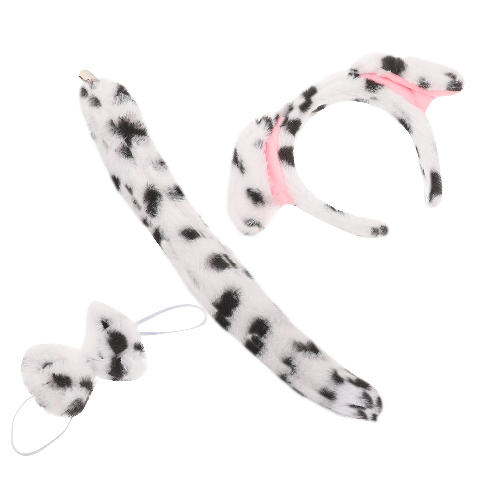 

Pudding Dog Costume Set Ears Tail Headb Accessories for Cosplay Party Photography Props Spotted Puppy Ear Animal