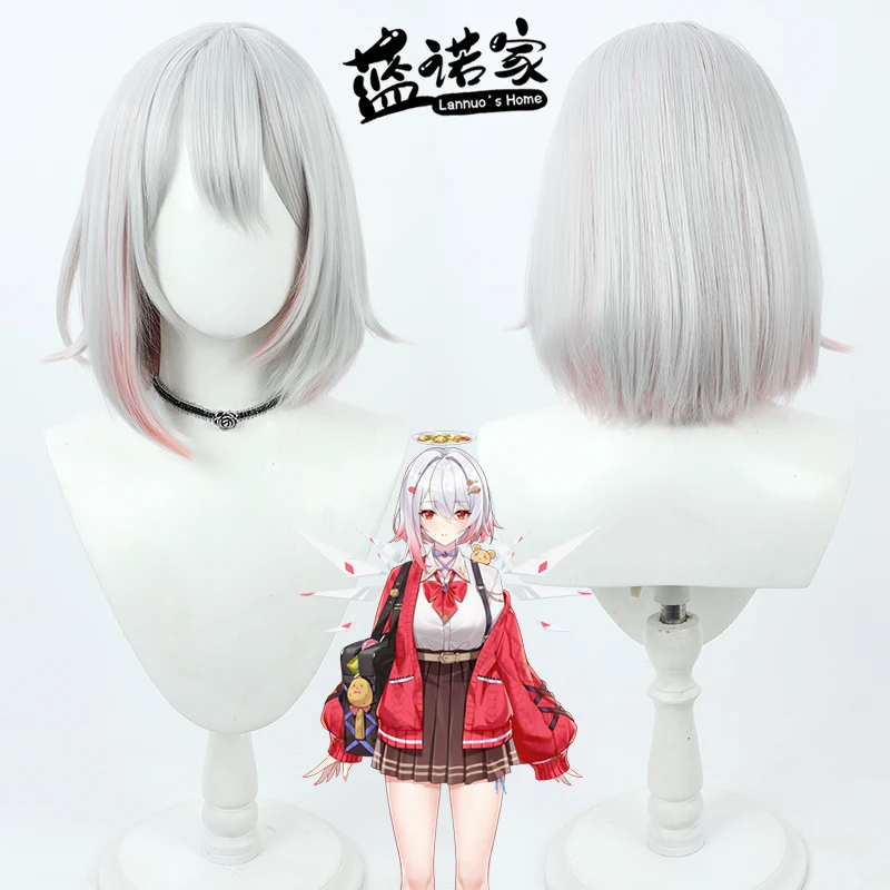 Virtual YouTube Vtuber Laurel Cosplay Wig Halloween Carnival Party Props Synthetic Hair Heat Resistant Fiber + Wig Cap