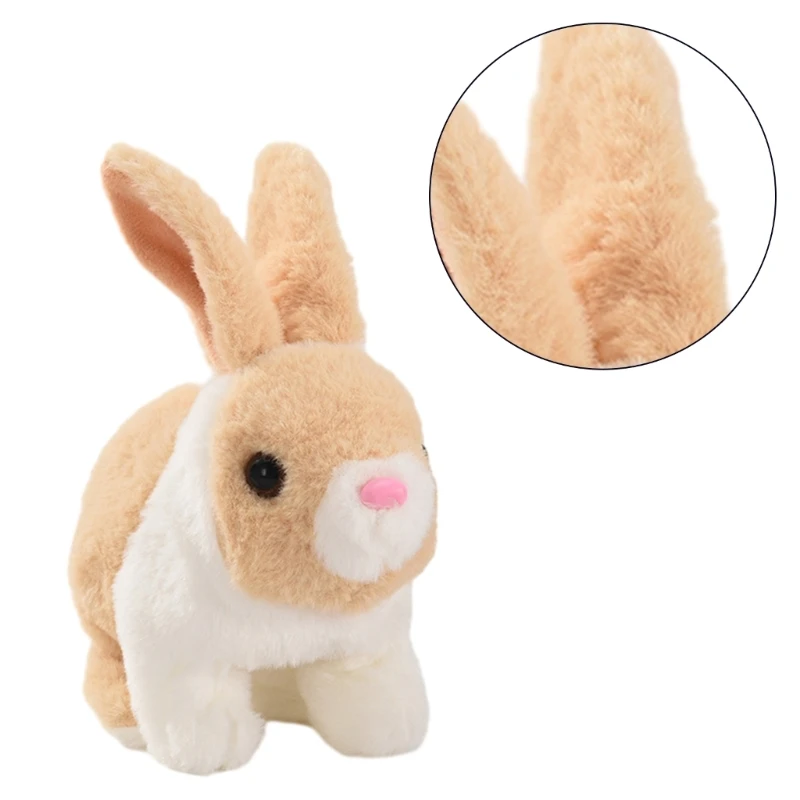 Conejo peluche interactivo, juguete eléctrico para mascotas, conejo imitación, regalo para niños pequeños N84E