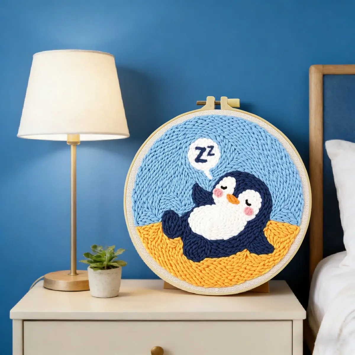 20X20CM/7,87 Zoll Tier - Pinguin Stanznadel-Stickset, Stickerei, gestrickte Stickerei, DIY handgemachtes Geschenk – Detail 1