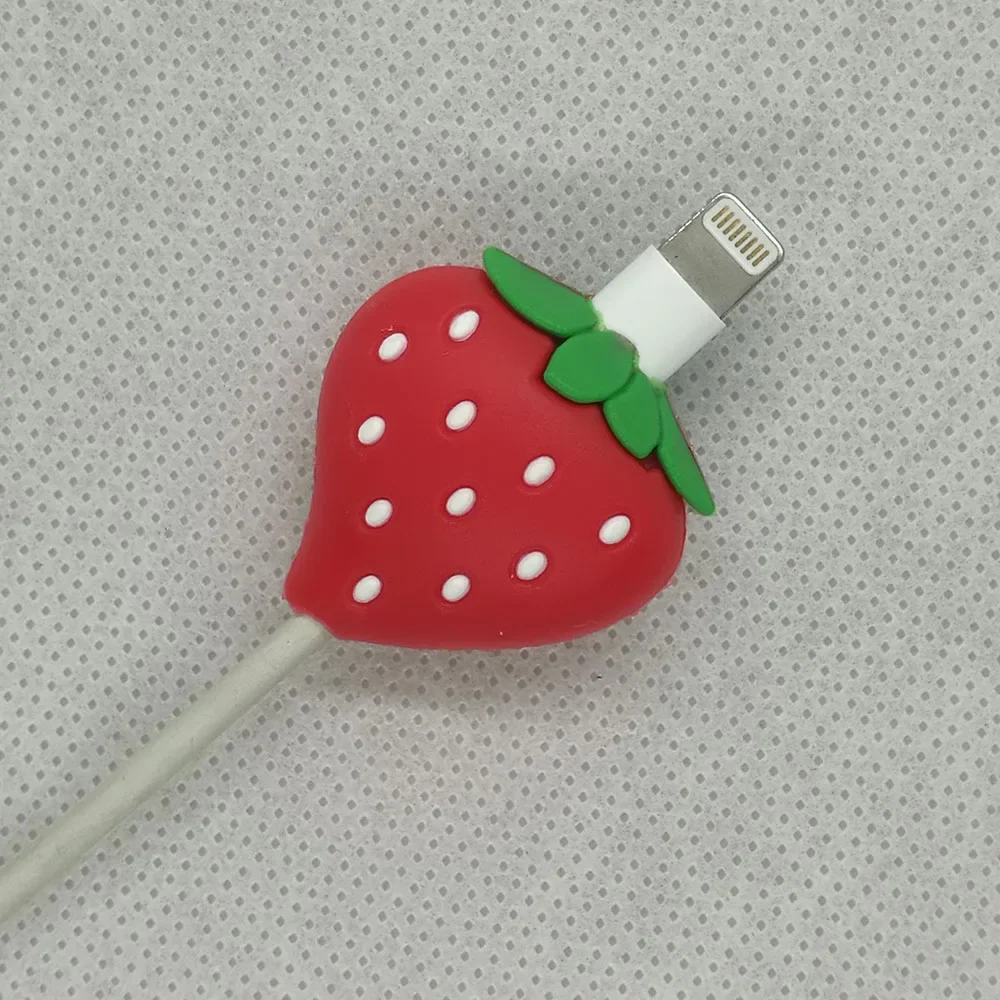 1Pcs Cute Fruit Cable Protector Cord Wire lemon watermelon strawberry Protection Cover Charging Cable Winder For Iphone cable