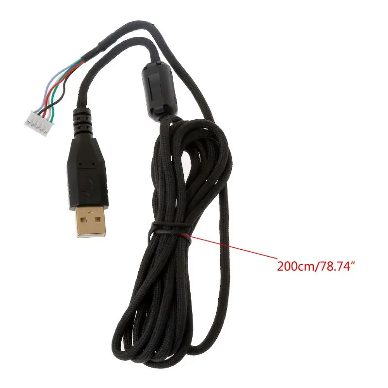 Cable ratón USB con cuerda tipo paraguas, Cable línea extensión para ratones 6,9 ​​pies para MX518