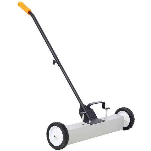 

24'' Rolling Magnetic Pick-Up Sweeper, Heavy Duty Push-Type with Release, for Nails Needles Screws Collection,30 Pound Capacity