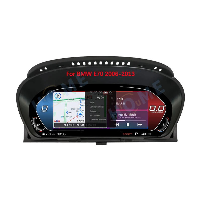 

12.3" Linux Car Instrument Display Digital Dashboard Screen Virtual Panel Speedometer for X5 E70 2006-2013 Support Carplay