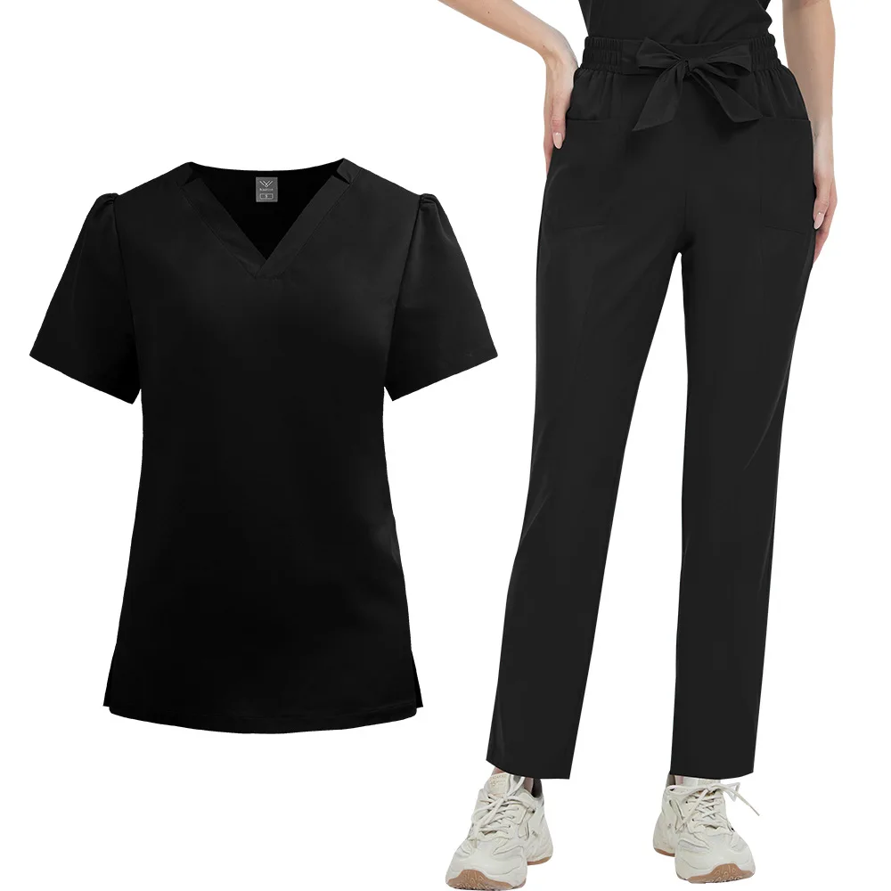 Fashion Women Scrubs Sets Hospital Medical Uniforms Beauty Salon Spa Work Suits Nurses Accessories Dental Clinic Lab Workwear