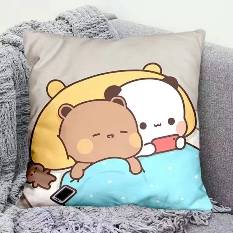 Bantal Lempar Panda Yier Lucu Bubu Dudu Bantal Kotak Kartun Kawaii Anime Lembut Bantal Sofa Pinggang Dekorasi Rumah Mobil Kamar Tidur