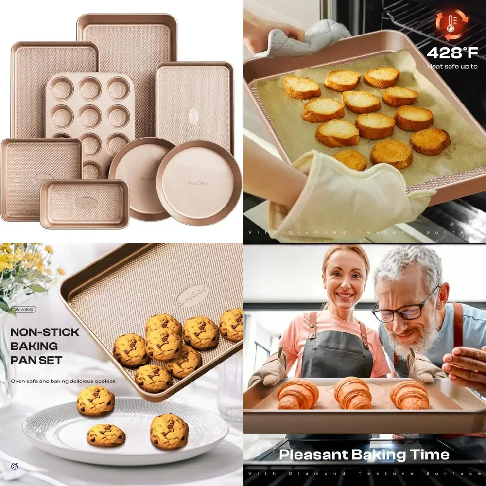 

8-Piece Nonstick Bakeware Set for Oven Cooking, Baking Sheets and Cookie Pans