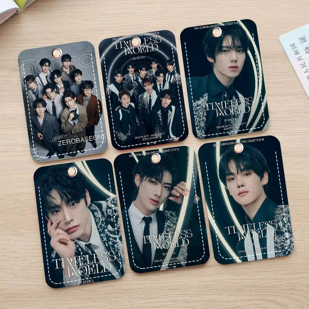 Korean boy band Z-Z-ZB1 Kpop Group Office Supply Men And Women Credit Card Keyrings Student Card ID Card Holder Credential