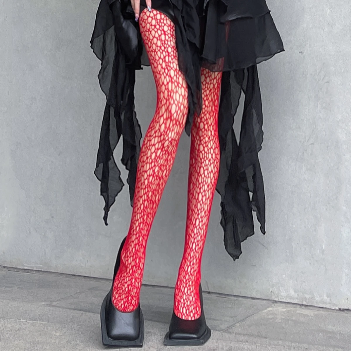 High Waist Fish Net Lady's  Wetlook Net Socks Dance Love High Waist Hottie Size Plus Cosplay Nude Pantyhose Sheer High Quality