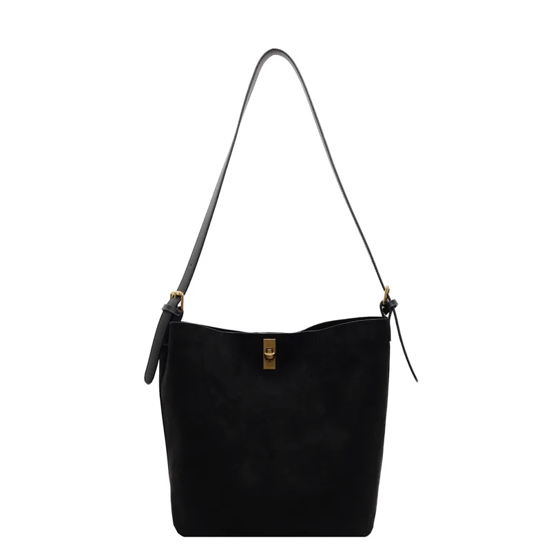 2025 가을 겨울 넉넉한 토트백 럭셔리 버킷백 여성용, 대용량 숄더백, 텍스처드 탑 핸들 토트백 다용도