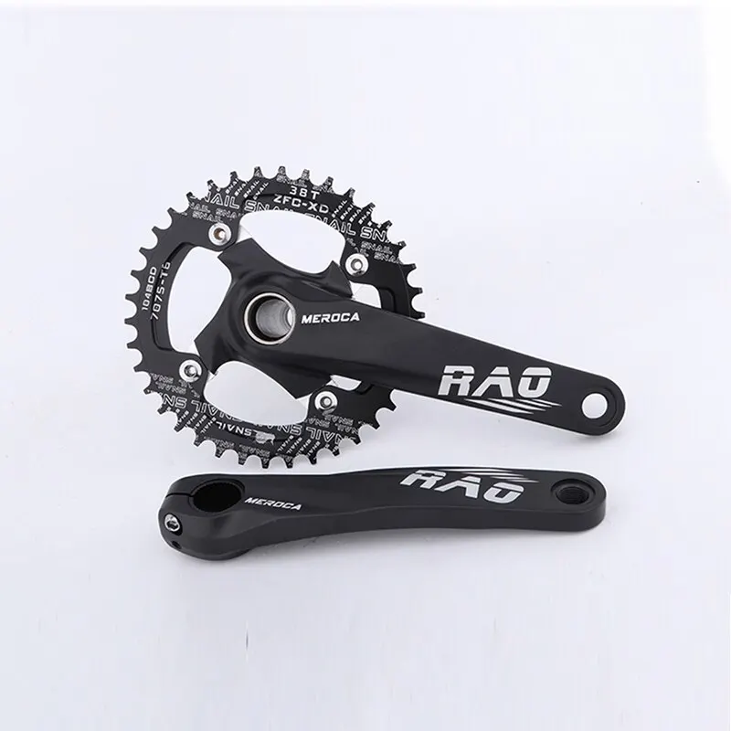 Mountain Bike Crank 170mm With Bottom Bracket 104BCD 34T 36T 38T Bicycle Chainring Aluminum Alloy MTB Crankset