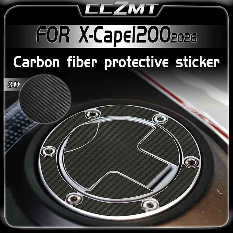 

Защитная пленка из 3D карбонового волокна для MOTO Morini X-Cape 1200 2026, наклейка от царапин для крышки топливного бака, модифицированные аксессуары