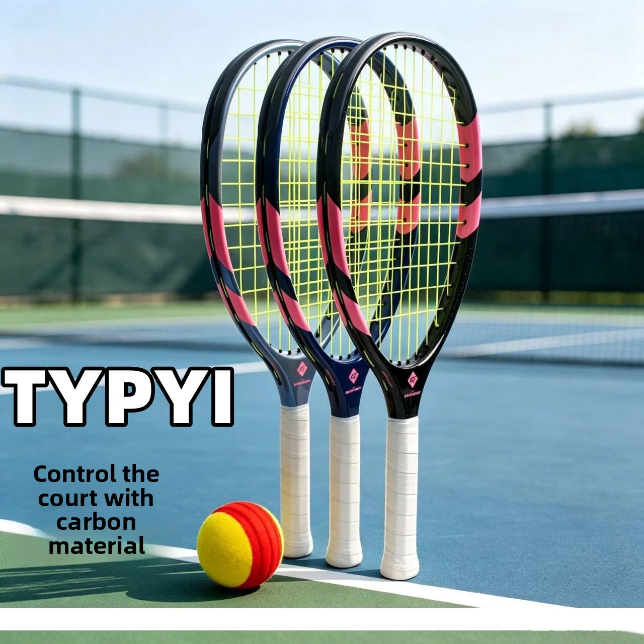 nuova-racchetta-da-tennis-typti-silenziosa-2026-in-fibra-di-carbonio-pronta-all'uso-con-corda-e-palla-in-schiuma-per-sport