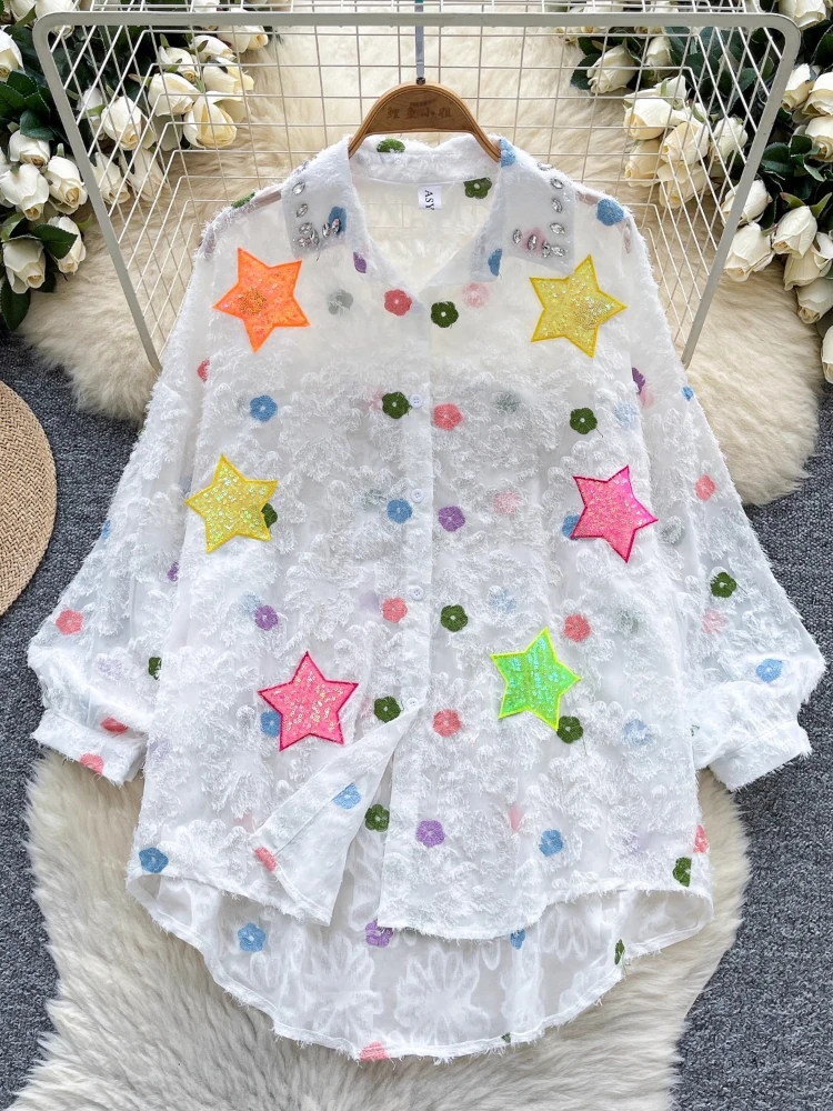 

Women Shirts Long Sleeve 2025 Spring Autumn Button Up Tops Fashion Lady Stand Collar Shirt Solid Color Female Elegant Blouses