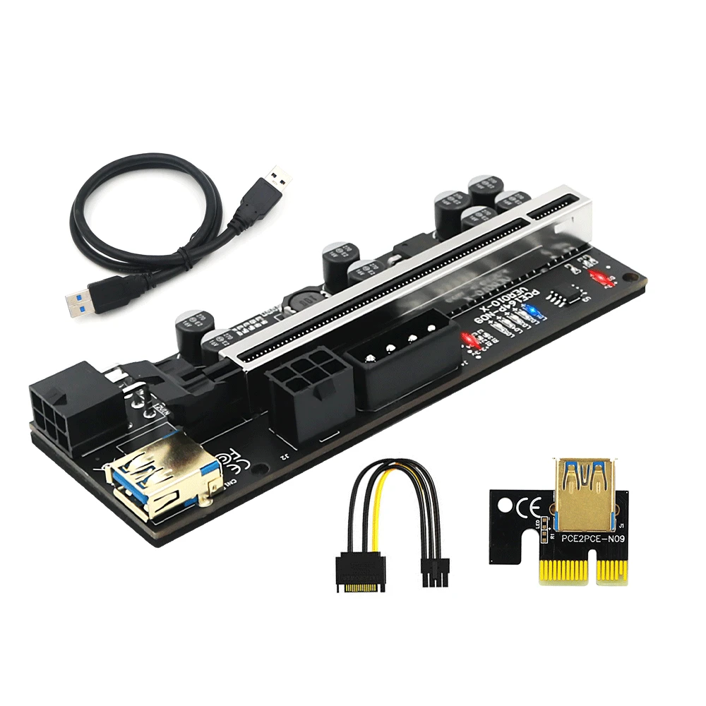 PCIE Riser 010 010X VER010X 010S Plus Cable USB 3,0 Cabo Riser GPU PCI Express X16 Riser para tarjeta de vídeo para minería de Bitcoin