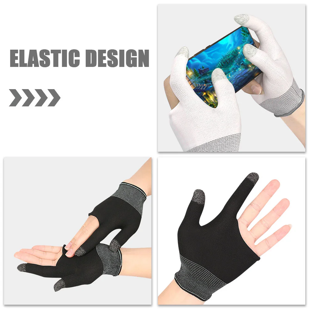 2 Pairs Game Gloves Gaming Finger Sleeves for Ultraviolet Light Thumb Mobile Gamer Work