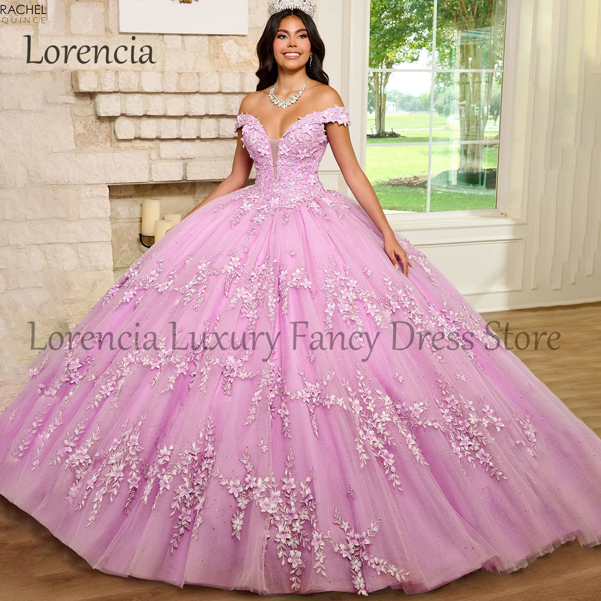 Vestido De quinceañera mexicano, dulce 15 16, princesa 3D, flores, vestido De baile, apliques, corsé De cuentas, Vestidos De XV Anos, 2024