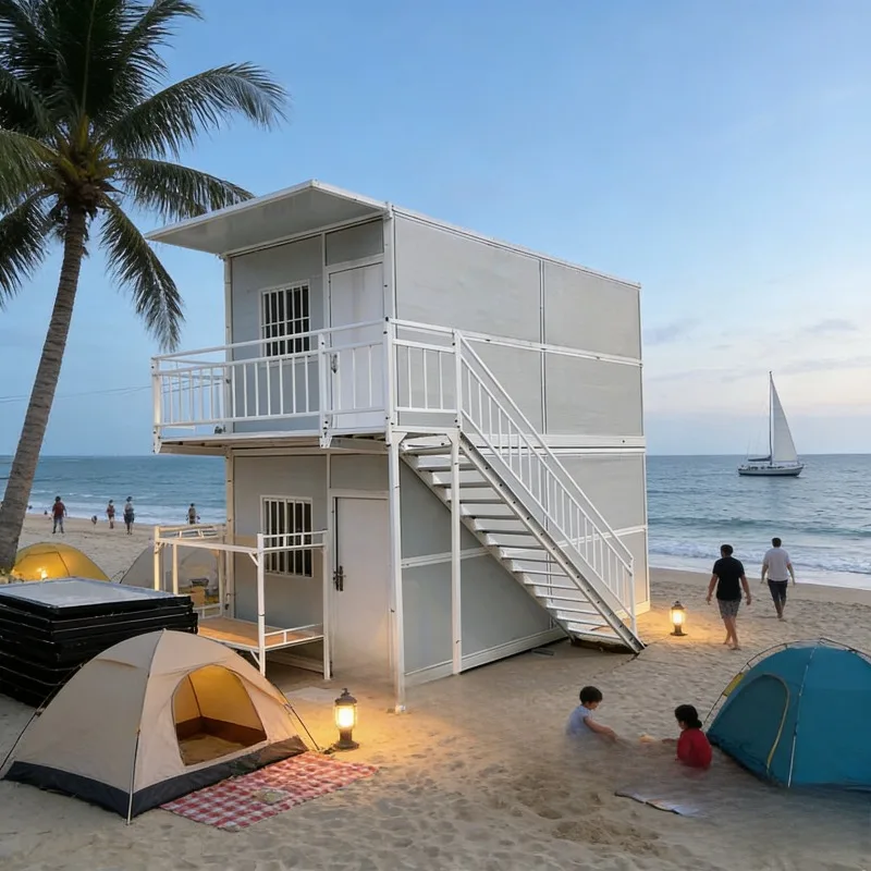 Commercial Use Foldable House Studio Apartment Workshop Blue Expandable House Easy Shipping