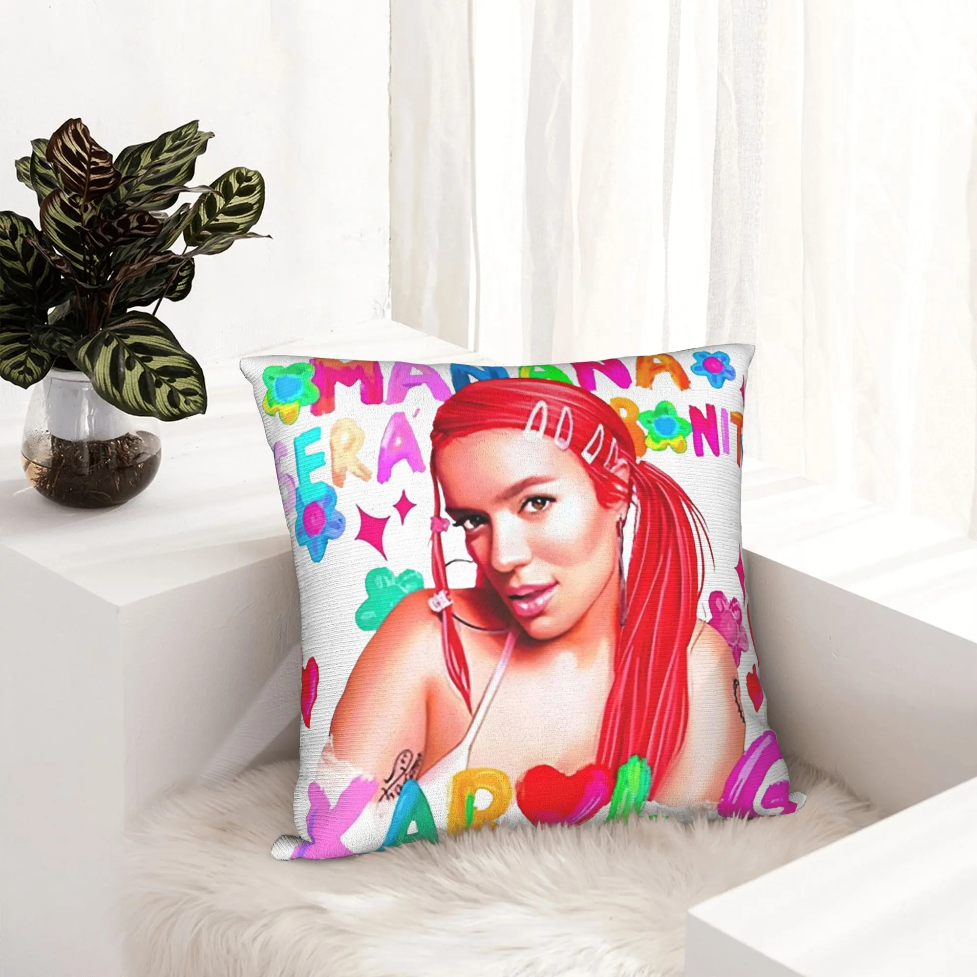 Karol G Manana Sera Bonito Pillowcase Double-sided Printing Polyester Cushion Cover Gift Bichota Pillow Case Cover Home Square
