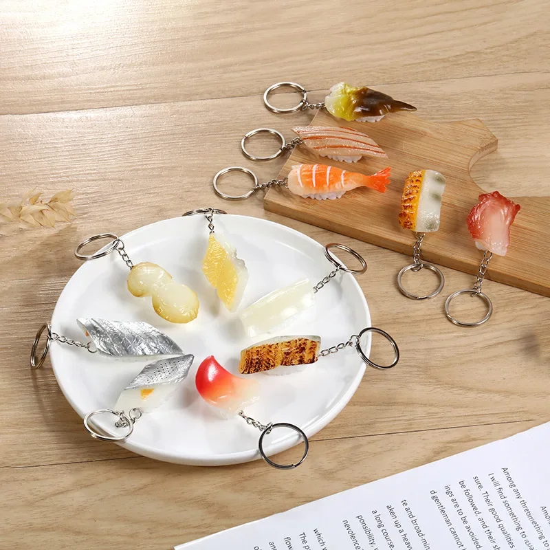 

Simulated Sushi Keychain Creative New Japanese Cuisine Food Personalized and Fun Student Bag Car Pendant Ornaments Gift Trinkets
