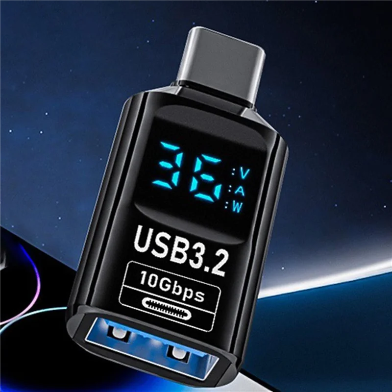 A25P 2 قطعة شاشة LED رقمية USB 3.2 محول 10Gbps 36-60 واط السلطة متر فاحص شريحة ذكية نقل البيانات USB C تمديد أ