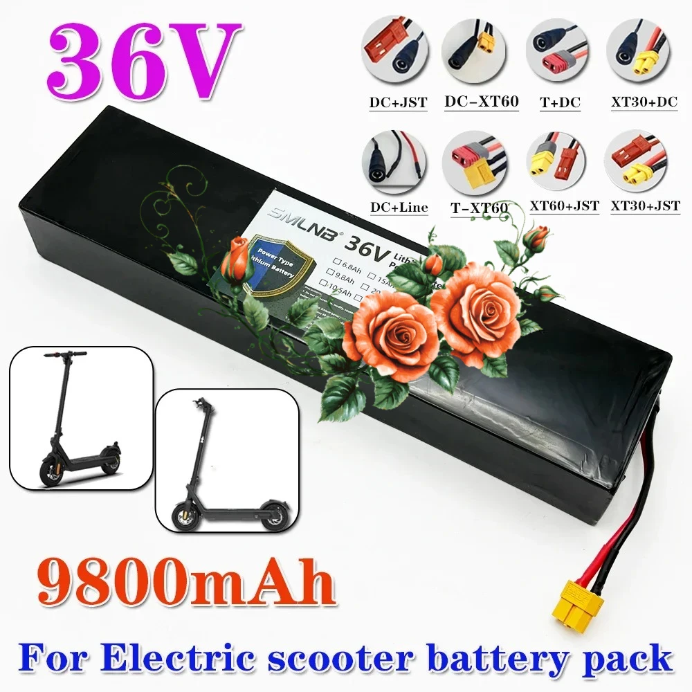 

9800mAh Rechargeable lithium-ion battery 36V 10S3P 18650 500W built-in BMS Suitable for KUGOO S1, S2, S3 Electric Scooters