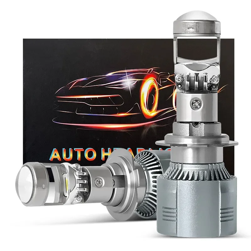 

Super Bright LED Headlight Lens Bulbs H4 H7 H11 9005 9006 for Car Motorcycle, 40W Fish Eye Light 6000K