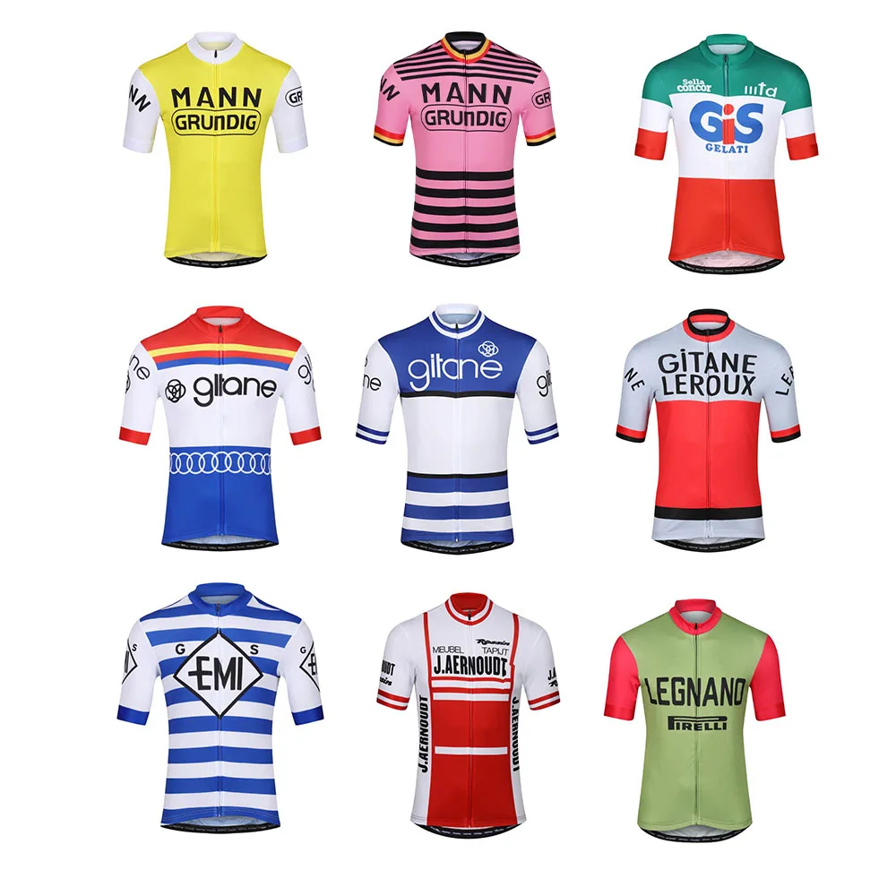 9 Styles Retro Gitane Legnano-Pirelli Men Short Sleeve Cycling Jersey